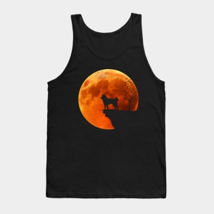 Moon And Akita Silhouette Tank Top